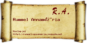Rummel Annamária névjegykártya